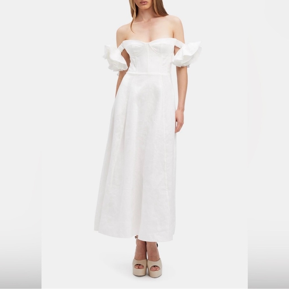 Bardot Off The Shoulder White Dress